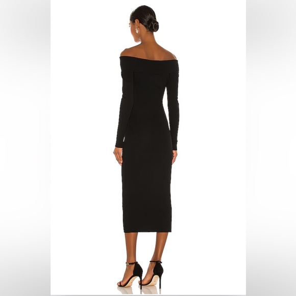 Bardot Off Shoulder Knit Dress in Black - Picture 3 of 6